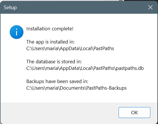 Final step of the installation